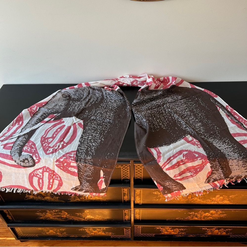 Thomas Paul Cotton Voile Elephant Scarf